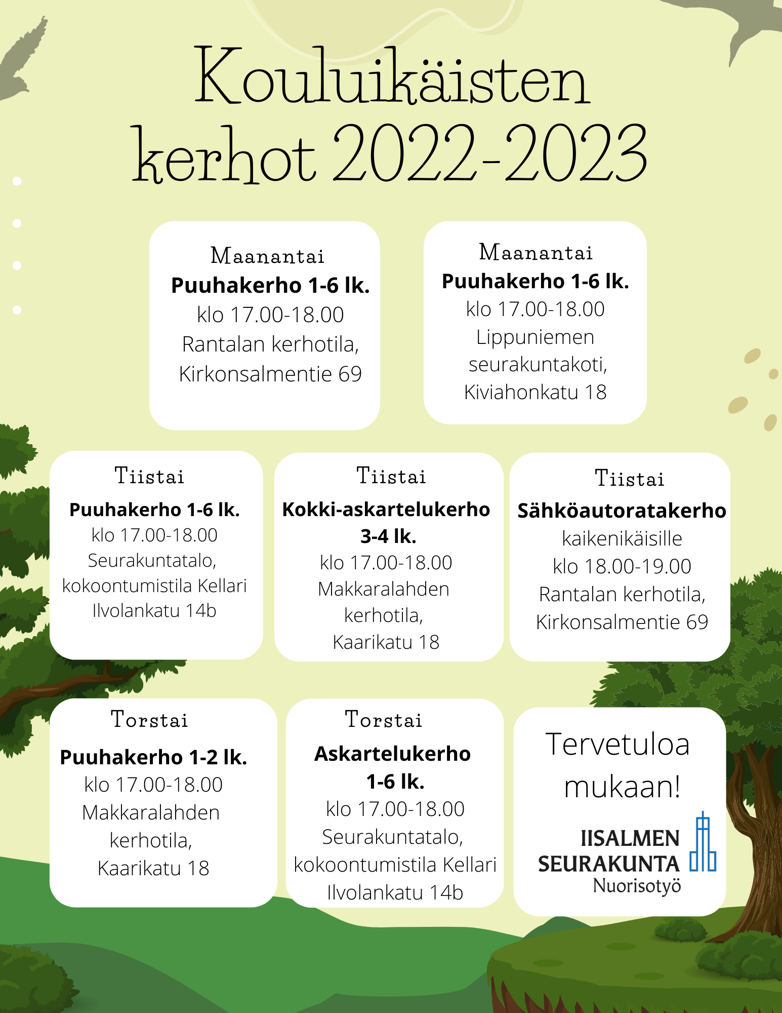 kuvassa kauden 2022-2023 kerhot