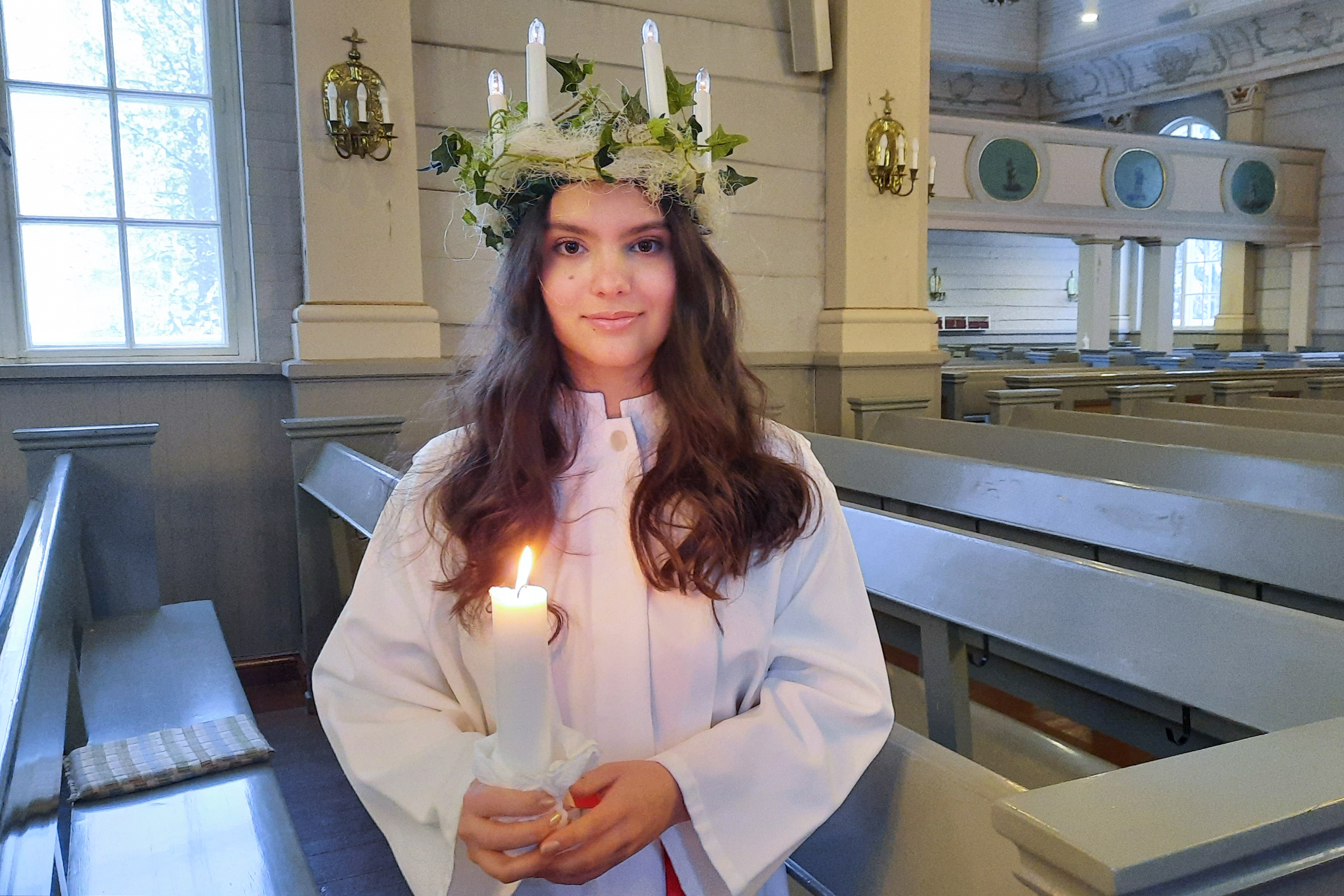 Emma Nousiainen Kustaa Aadolfin kirkossa.